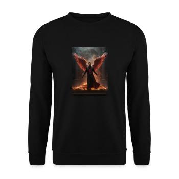 Lucifer the fallen Angel - Unisex Pullover - Schwarz - Vorne - Alina (178cm) & Michal (187cm)