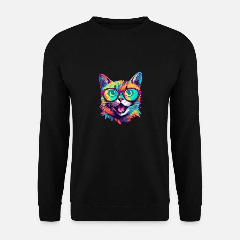 crazy cat - Unisex Sweatshirt - black