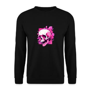 pink skull - Unisex Sweatshirt - black - Front - Alina (178cm) & Michal (187cm)