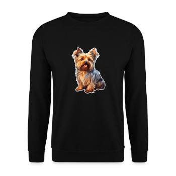 Yorkshire Terrier - Unisex Sweatshirt - black - Front - Alina (178cm) & Michal (187cm)