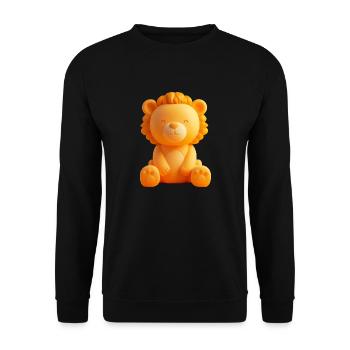 Löwe, Motiv für Kinder - Unisex Pullover - Schwarz - Vorne - Alina (178cm) & Michal (187cm)