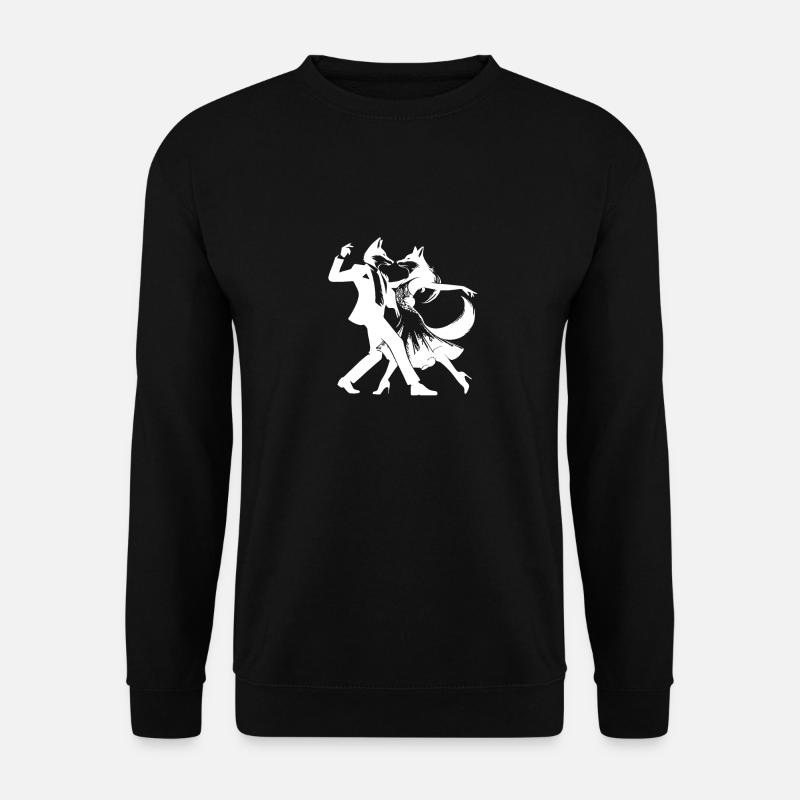 Cooles Tango Design: Zwei tanzende Füchse! - Unisex Pullover - Schwarz