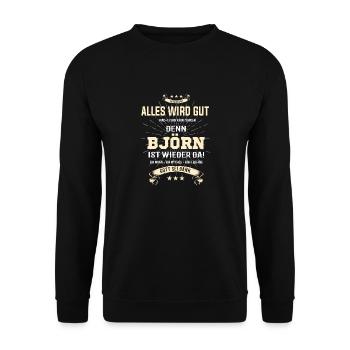 Tout va bien se passer, parce que Björn Ist da Outfit - Sweat-shirt Unisexe - noir - Devant - Alina (178cm) & Michal (187cm)