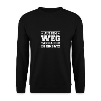 Out of the way Taxi driver in action Design - Unisex Sweatshirt - black - Front - Alina (178cm) & Michal (187cm)