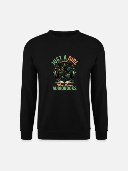Earbuds & Epics: The Audiobook Lover's Tale - Unisex Pullover - Schwarz