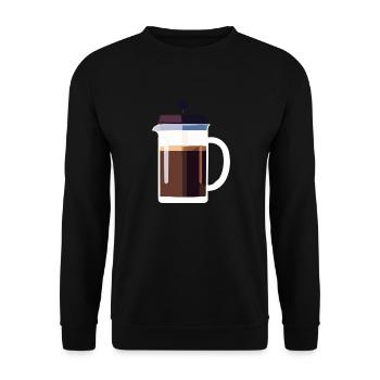 Coffee Frenchpress Cappuccino Latte Art - Unisex Sweatshirt - black - Front - Alina (178cm) & Michal (187cm)