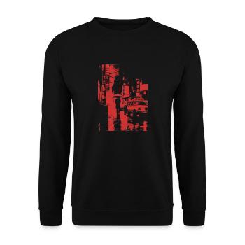 .point_city.Bezirk - Unisex Pullover - Schwarz - Vorne - Alina (178cm) & Michal (187cm)