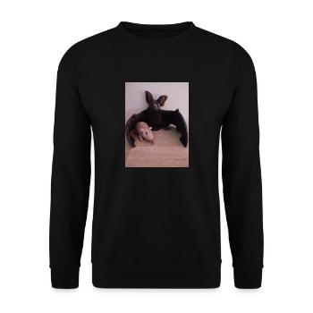 Night Wing Bat and Mouse - Unisex Sweatshirt - black - Front - Alina (178cm) & Michal (187cm)