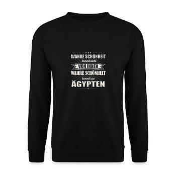 La vraie beauté vient d’Egypt Design - Sweat-shirt Unisexe - noir - Devant - Alina (178cm) & Michal (187cm)