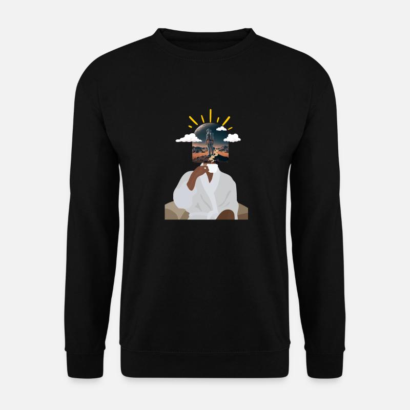 Kaffee und Astronaut - Unisex Pullover - Schwarz