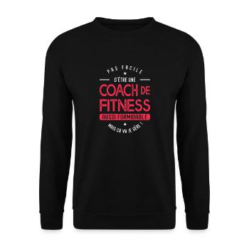 coach Fitness formidable cadeau humour fitness - Sweat-shirt Unisexe - noir - Devant - Alina (178cm) & Michal (187cm)