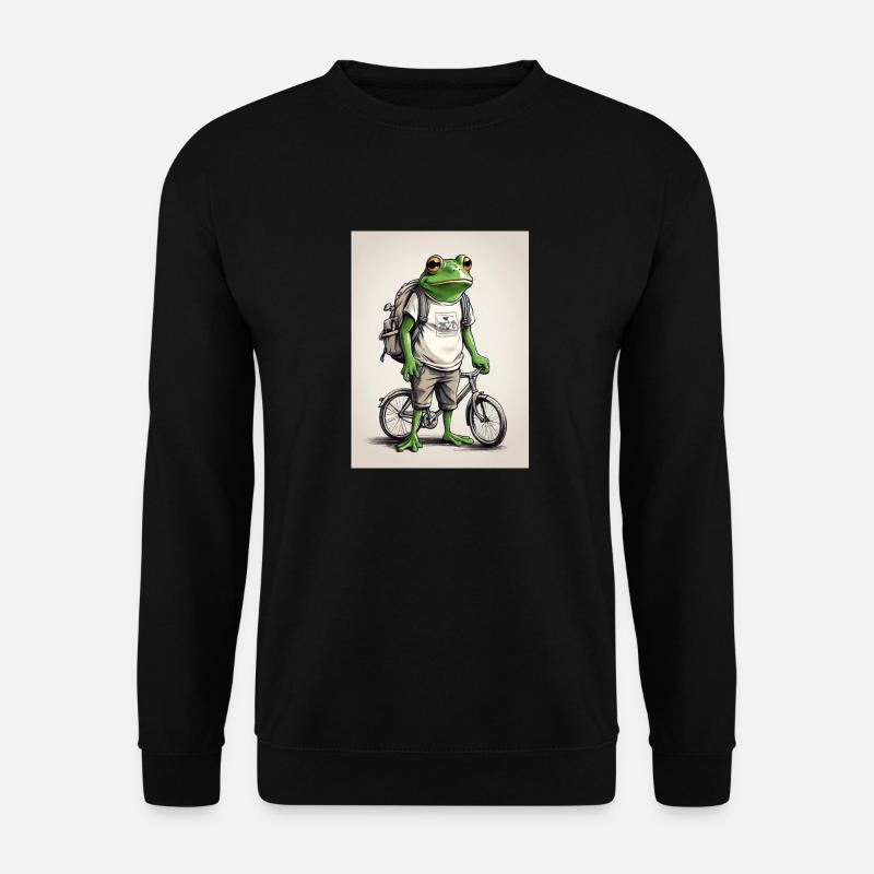 Frog on a bicycle - Unisex Sweatshirt - black