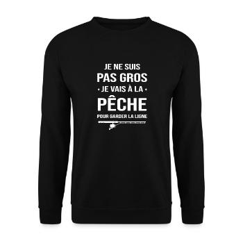 Pêche pêcheur je vais à la pêche garder la ligne - Sweat-shirt Unisexe - noir - Devant - Alina (178cm) & Michal (187cm)