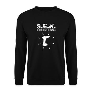 Sonder Einbau Kommando - Unisex Pullover - Schwarz - Vorne - Alina (178cm) & Michal (187cm)