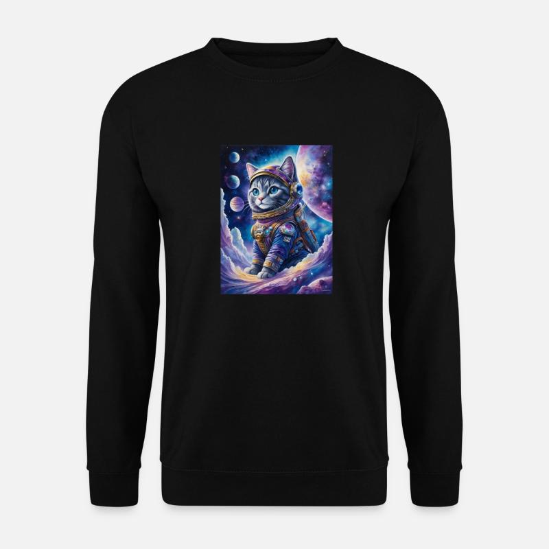 Astronaut Cat - Unisex Sweatshirt - black