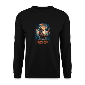 Chillout Vibes Design : décontracté et élégant - Sweat-shirt Unisexe - noir - Devant - Alina (178cm) & Michal (187cm)