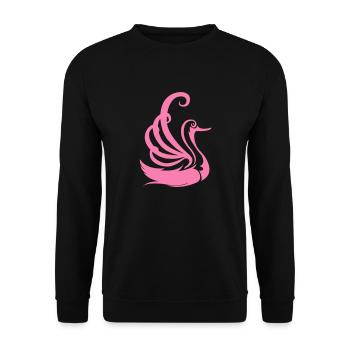 cygne - Sweat-shirt Unisexe - noir - Devant - Alina (178cm) & Michal (187cm)