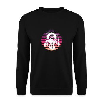 Drôle rire jésus-christ design rétro - Sweat-shirt Unisexe - noir - Devant - Alina (178cm) & Michal (187cm)