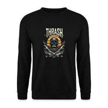 Thrash Til Death Rétro Momie Metal Design - Sweat-shirt Unisexe - noir - Devant - Alina (178cm) & Michal (187cm)
