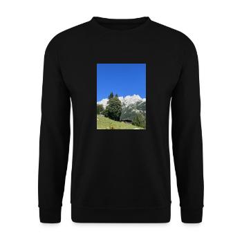 Österreich, Berge, Natur - Unisex Pullover - Schwarz - Vorne - Alina (178cm) & Michal (187cm)