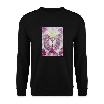 Herzengel Kosmisches Potential - Unisex Pullover - Schwarz - Vorne - Alina (178cm) & Michal (187cm)