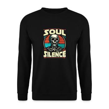Soul Silence Skull Design Retro Vintage Vibes - Unisex Sweatshirt - black - Front - Alina (178cm) & Michal (187cm)