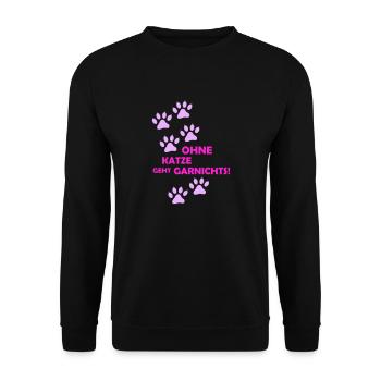 Rien ne fonctionne sans chat - Sweat-shirt Unisexe - noir - Devant - Alina (178cm) & Michal (187cm)
