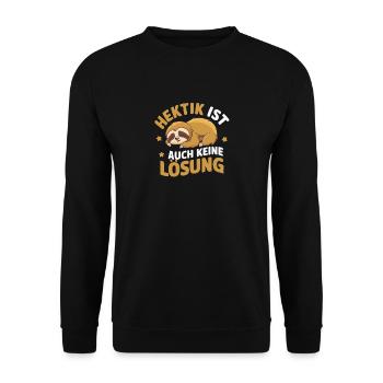 Sloth Sloths Animal Sleeping Lazy - Unisex Sweatshirt - black - Front - Alina (178cm) & Michal (187cm)