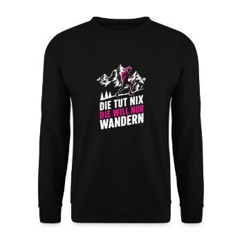 Hiking Hikers Hike Mountains Forest - Unisex Sweatshirt - black - Front - Alina (178cm) & Michal (187cm)