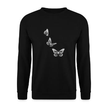 Flight of the Butterfly - Unisex Sweatshirt - black - Front - Alina (178cm) & Michal (187cm)