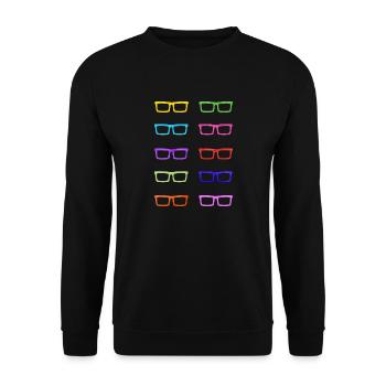 Colourful Glasses - Unisex Sweatshirt - black - Front - Alina (178cm) & Michal (187cm)