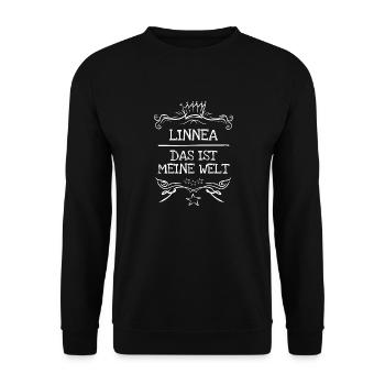 Linnea comme prénom de fille - Sweat-shirt Unisexe - noir - Devant - Alina (178cm) & Michal (187cm)