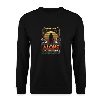 Coming Soon...Alone in Theaters Funny Movie Retro - Unisex Sweatshirt - black - Front - Alina (178cm) & Michal (187cm)