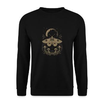 Motte Fairycore Goth Grunge Pilze - Unisex Pullover - Schwarz - Vorne - Alina (178cm) & Michal (187cm)