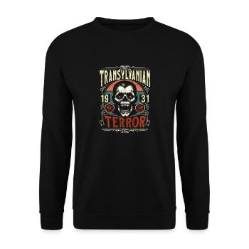Transylvania Terror Vintage Skeleton Dracula - Unisex Sweatshirt - black - Front - Alina (178cm) & Michal (187cm)