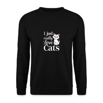 Chat Chats Amoureux Chat Propriétaire Chaton - Sweat-shirt Unisexe - noir - Devant - Alina (178cm) & Michal (187cm)