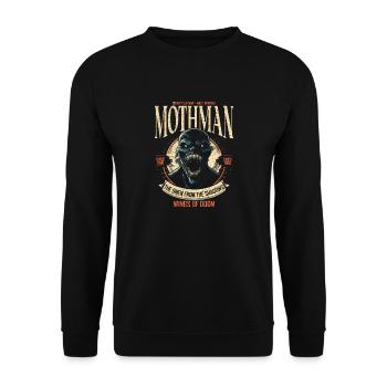 Mothman Dark Cryptid Legend West Virginia - Unisex Sweatshirt - black - Front - Alina (178cm) & Michal (187cm)
