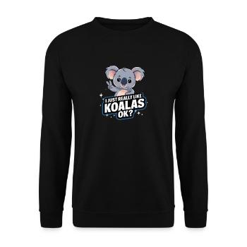 Koala Koala Koala Bear Animal - Unisex Sweatshirt - black - Front - Alina (178cm) & Michal (187cm)