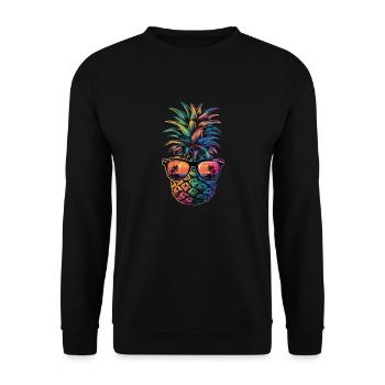 Ananas Fruit tropical hawaïen - Sweat-shirt Unisexe - noir - Devant - Alina (178cm) & Michal (187cm)