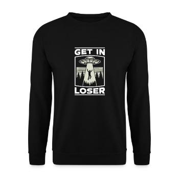 Alien UFO Aliens Außerirdischer - Unisex Sweatshirt - black - Front - Alina (178cm) & Michal (187cm)