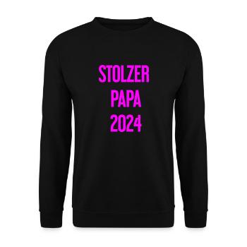 Proud Dad 2024 – for new fathers - Unisex Sweatshirt - black - Front - Alina (178cm) & Michal (187cm)