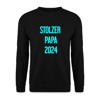 Proud Dad 2024 – for new fathers - Unisex Sweatshirt - black - Front - Alina (178cm) & Michal (187cm)