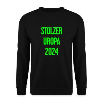 Stolzer Uropa 2024 - Unisex Pullover - Schwarz - Vorne - Alina (178cm) & Michal (187cm)