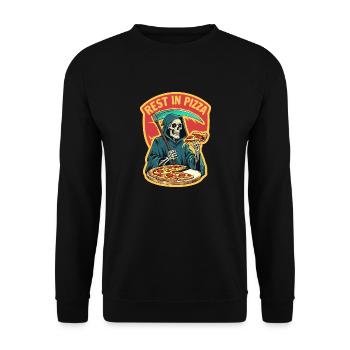 Rest in Pizza - Unisex Sweatshirt - black - Front - Alina (178cm) & Michal (187cm)