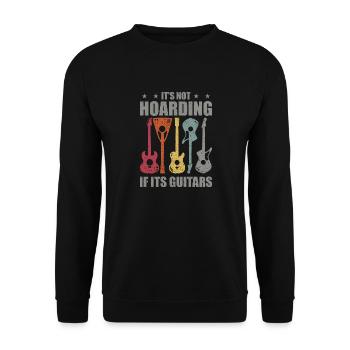 Es ist kein Horten, wenn es Gitarren sind - Unisex Pullover - Schwarz - Vorne - Alina (178cm) & Michal (187cm)