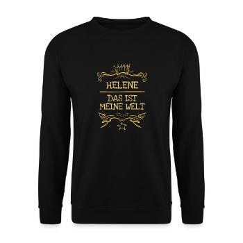 Helene als Mädchenname - Unisex Pullover - Schwarz - Vorne - Alina (178cm) & Michal (187cm)