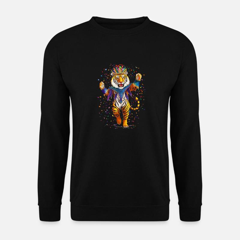 Tiger Mardi Gras Fasching - Unisex Pullover - Schwarz