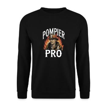 Pompier Pro - Sweat-shirt Unisexe - noir - Devant - Alina (178cm) & Michal (187cm)