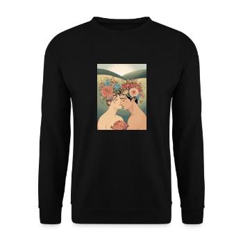 Lovers and flowers - Unisex Sweatshirt - black - Front - Alina (178cm) & Michal (187cm)