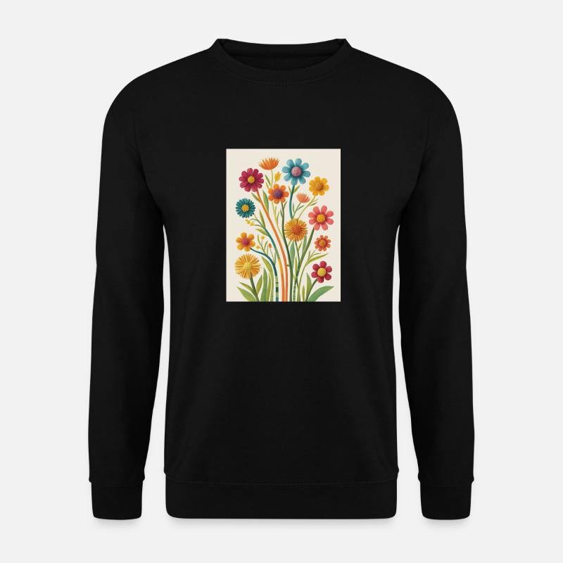 Blüten der Handarbeit - Unisex Pullover - Schwarz
